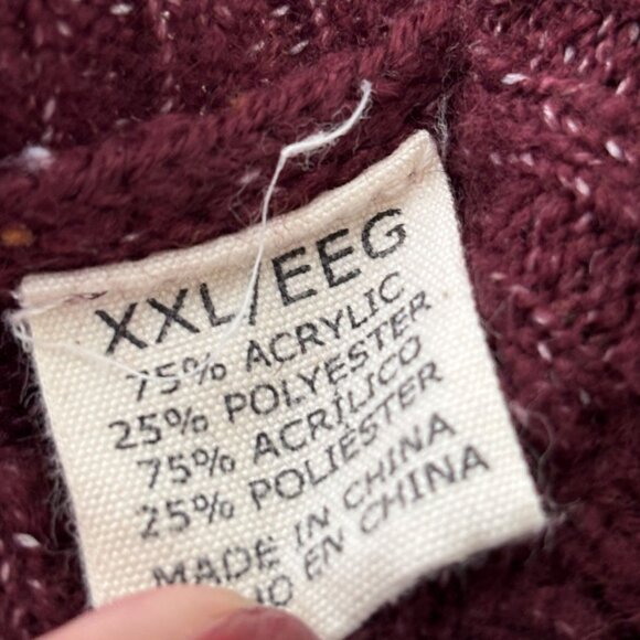 Weatherproof Vintage Maroon Nordic Fairisle Pattern Sweater XXL Crewneck - Picture 5 of 12